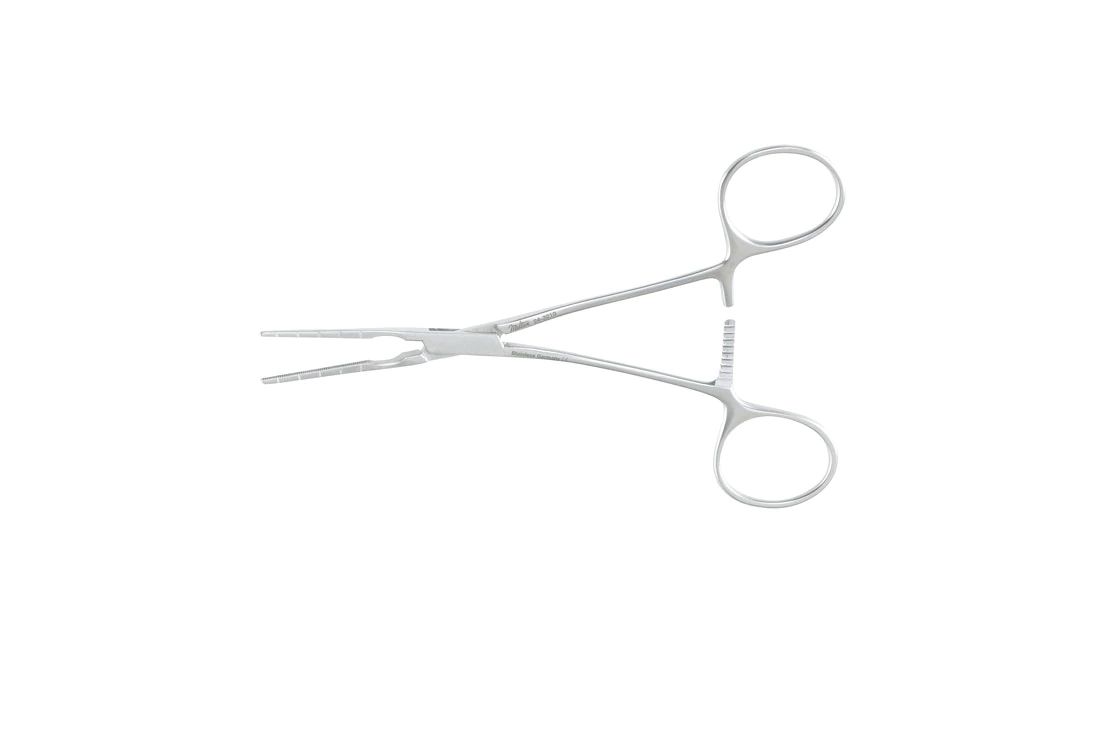 Cooley Pediatric Vascular Clamp - 5-5/8" (143mm) - Straight Jaws - Angled Shank