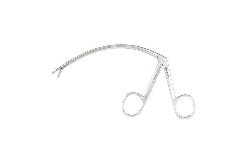 Tendon Pulling Alligator Forceps - 5" (127mm) - Curved Shaft - Serrated Jaws