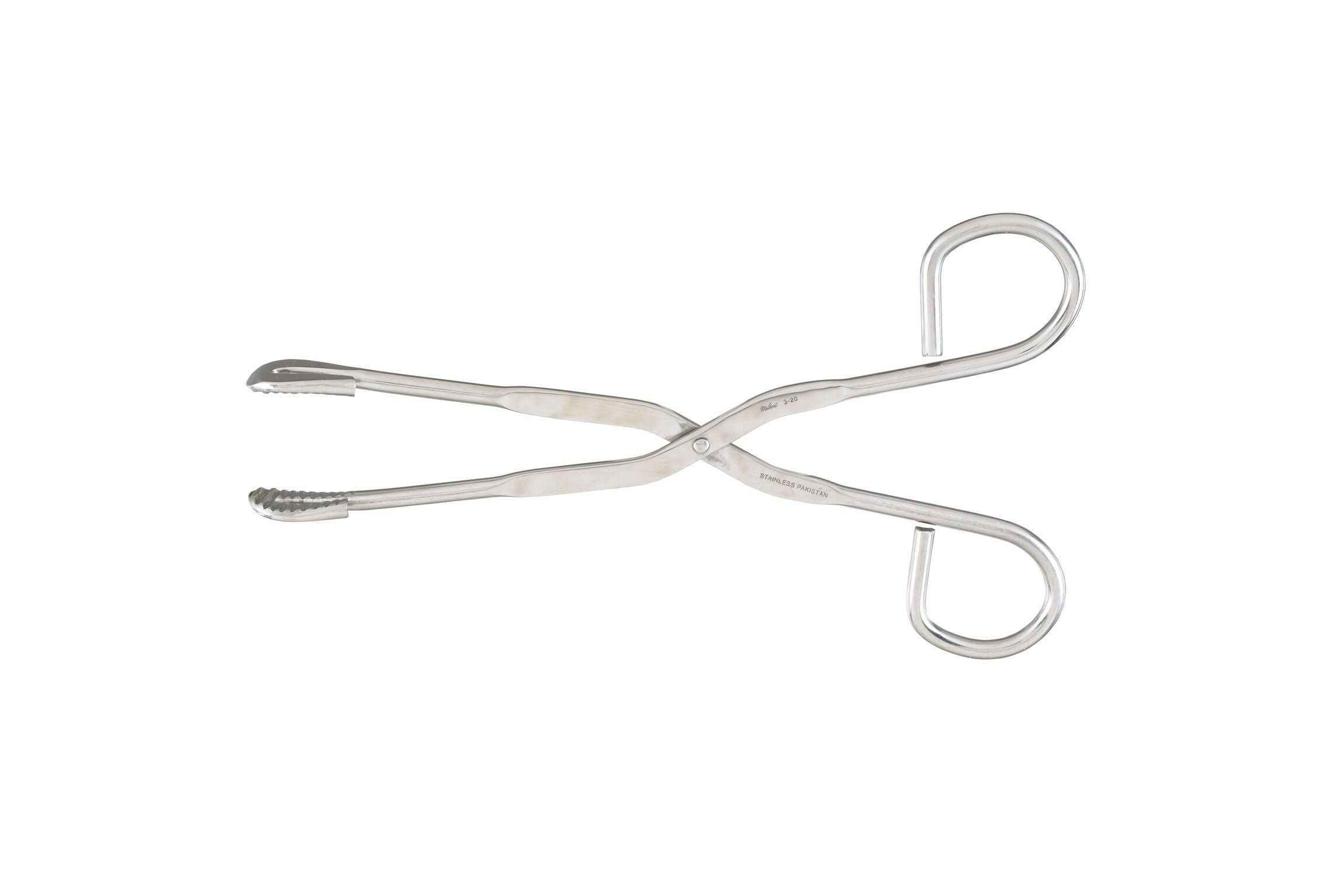 Utility-Sterilizer Forceps - 8" (203mm) - Straight - Serrated Jaws - Ring Handles