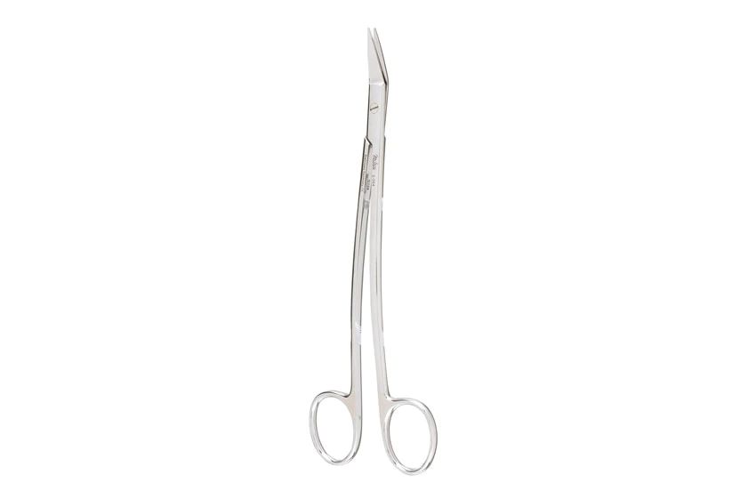 Dean Dissecting Scissors - 6-3/4" (170mm) - Angled On Flat - One Serrated Blade