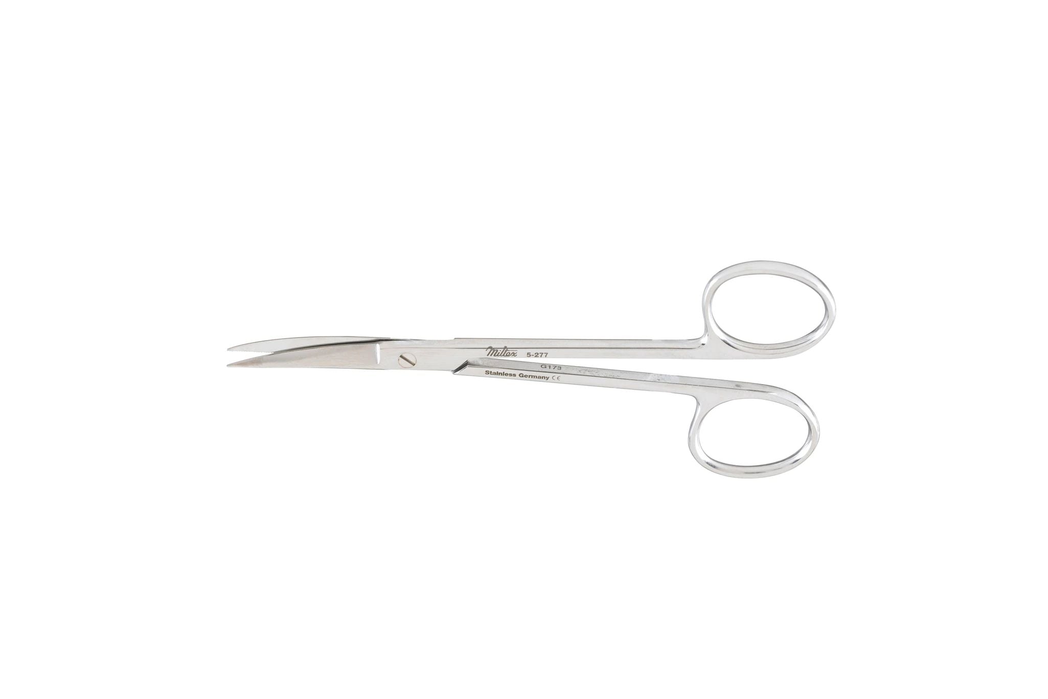 Wagner Plastic Surgery Scissors - 4-3/4" (120mm) - Curved - Sharp-Sharp Points - Serrated Blade