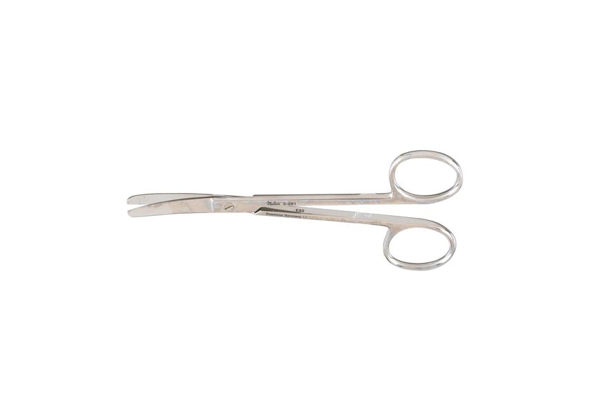 Wagner Plastic Surgery Scissors - 4-3/4" (119mm) - Curved - Blunt-Blunt Points - Serrated Blade