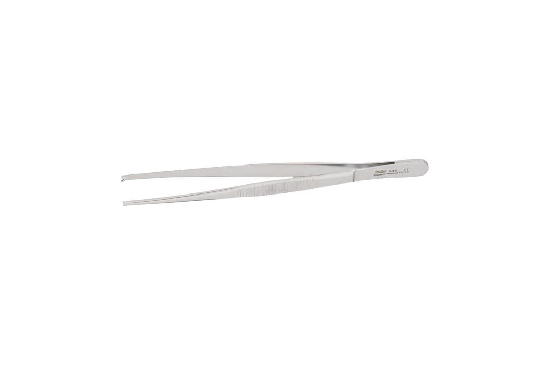 Tissue Forceps - 5-5/8" (144mm) - 1 X 2 Teeth - Standard Pattern - Serrated Handles