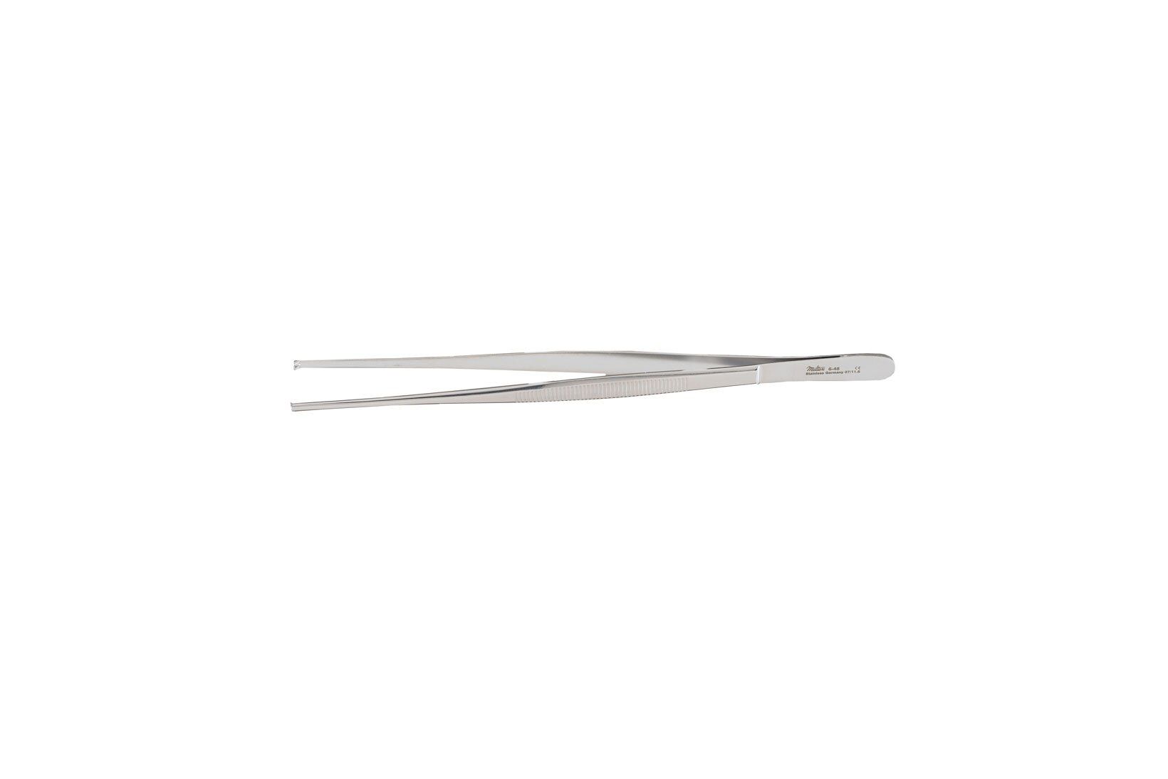 Tissue Forceps - 8" (203.5mm) - Standard Pattern - 1 X 2 Teeth - Serrated Handles