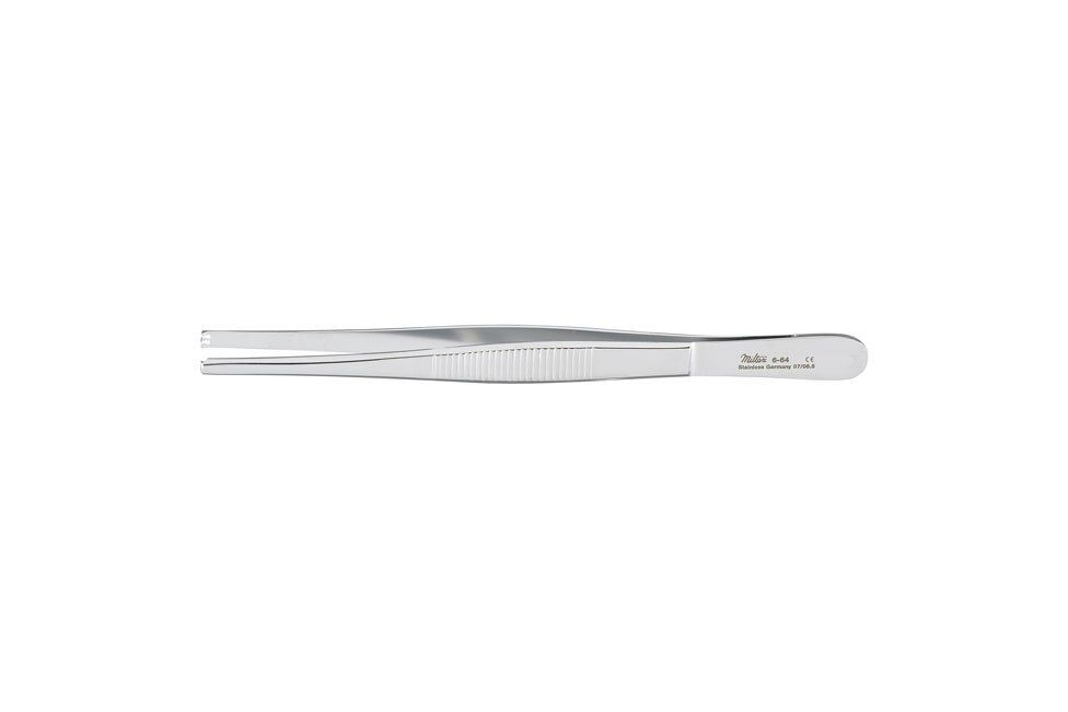 Tissue Forceps - 5-5/8" (144mm) - Standard Pattern - 2 X 3 Teeth - Serrated Handles