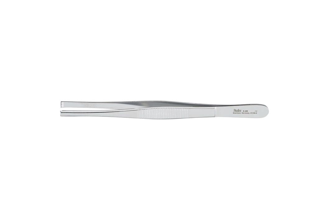 Tissue Forceps - 6-1/4" (158mm) - 4 X 5 Teeth - Serrated Handles