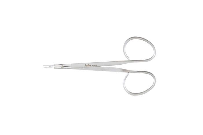 Suture Removal Scissors - 4-3/8" (112mm) - Curved - Sharp Tips - Ribbon Handles