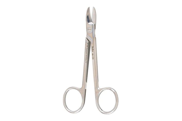 Wire Cutting Scissors - 4-3/8" (110mm) - Straight - One Serrated Blade