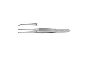 Vantage Iris Tissue Forceps - 4-1/8" (104mm) - Half Curved - 1 X 2 Teeth