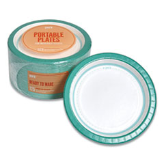 Everyday Paper Plates, 8.5" dia, White/Teal, 125/Pack