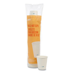 White Paper Hot Cups, 10 oz, 50/Pack