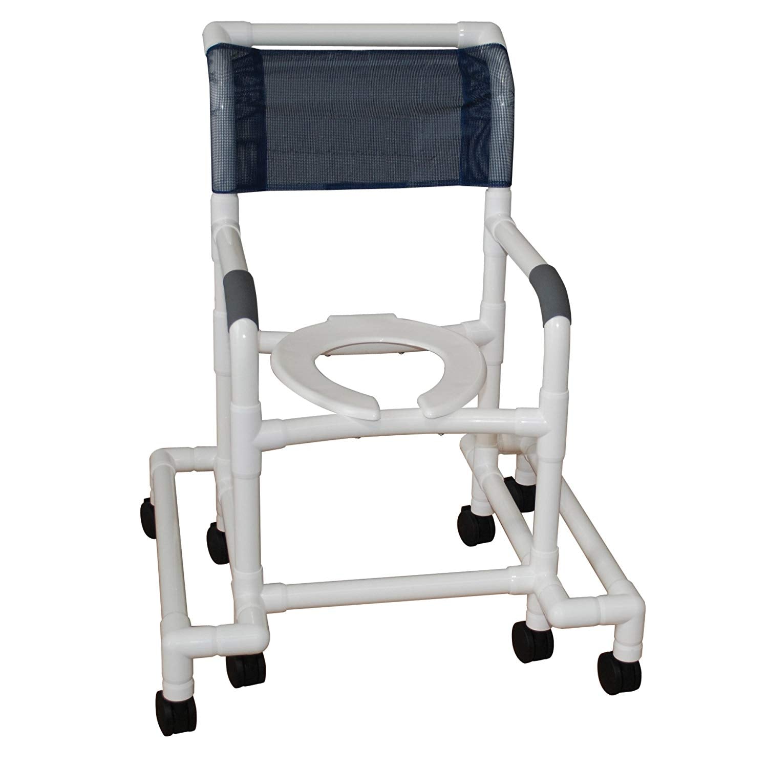 Standard Outrigger Shower Chair 18" Int. Width, Open Front Seat, 8- 3" Twin Casters (4 Locking) 300 Lb Weight Capacity