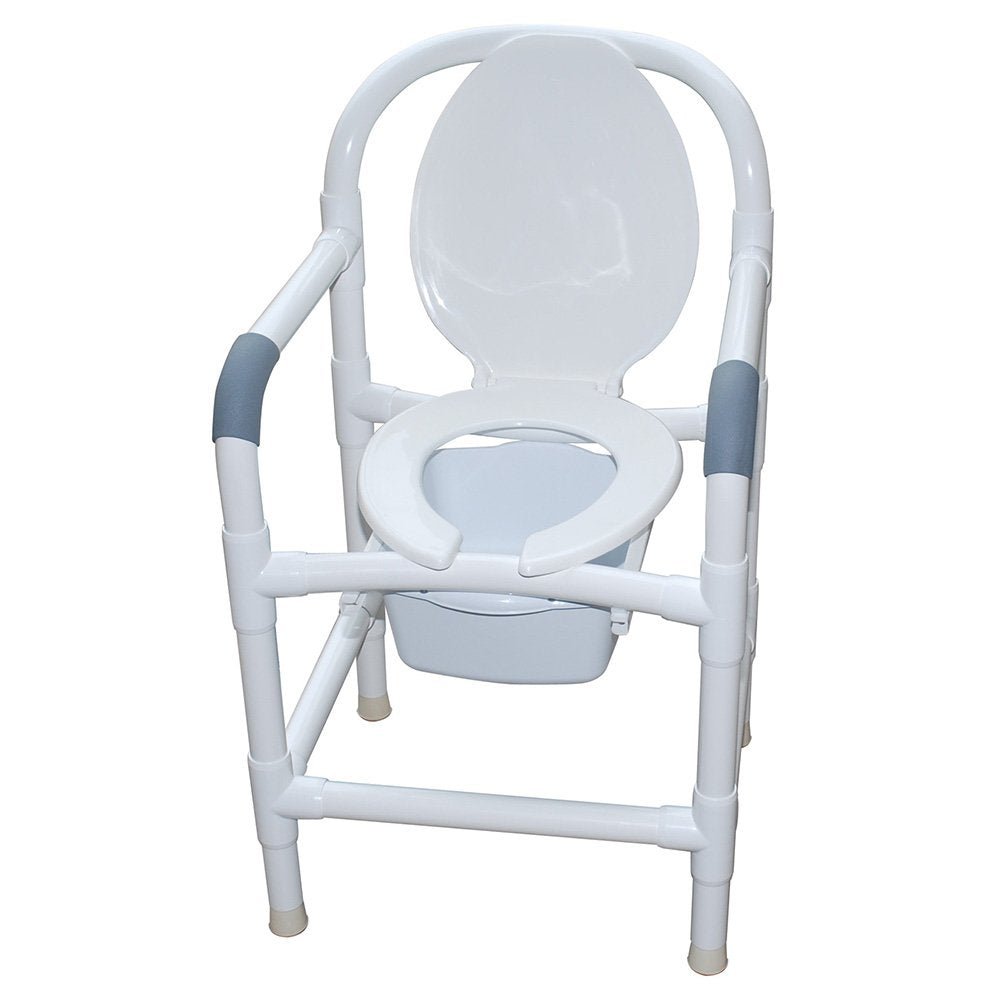 Bedside Commode18" Internal Width, with Static Legs & 10 Qt Commode Pail (No Sling)