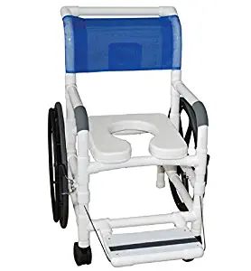 Bariatric Self Propelled Aquatic / Rehab Transport Chair 18" Internal Width,with 24" Rear Wheels, Open Front Soft Seat 500 Lbs Weight Capacity