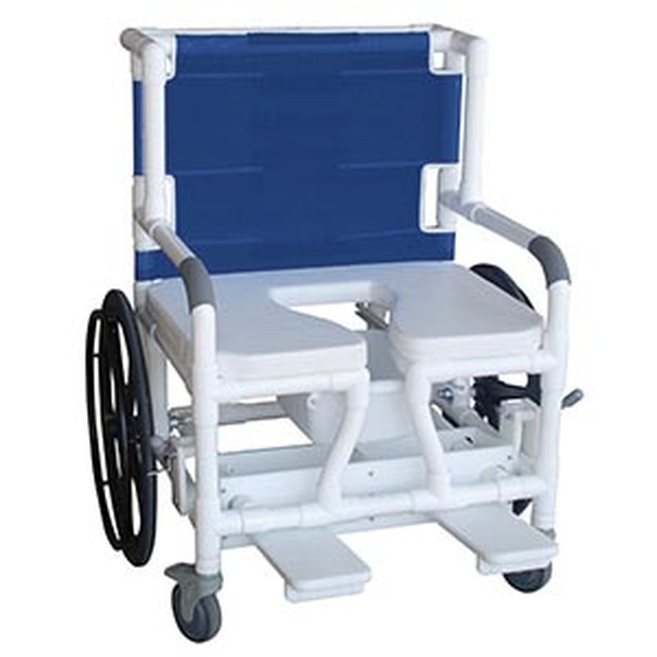 Self-propelled "AQUATIC / REHAB. transport chair 26" int. width, w/24" rear wheels, open front soft seat, 350 lbs wt cap