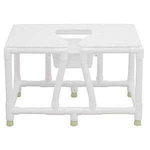 100 Series - Bariatric Homecare - Bariatric bedside commode, with full support seat w/ commode opening, 30" useable space,no mesh back, with 10 qt commode pail, 700 lbs wt cap