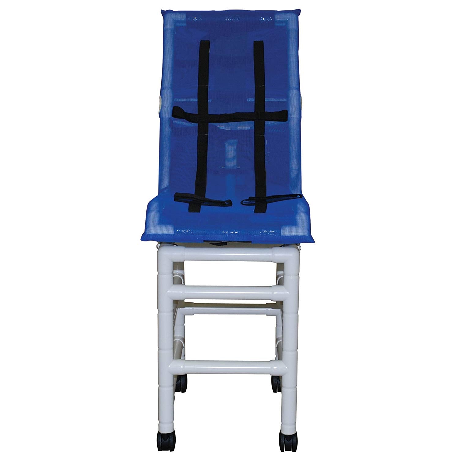 Reclining bath/shower chair (LARGE) w/dual base, casters & headbolster, 180 lbs wt cap