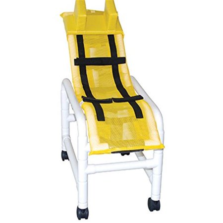 Articulating bath chair (MEDIUM) w/ base (fully adjustable) w/ head bolster, no casters, 130 lbs wt cap