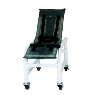 Reclining bath/shower chair (SMALL). w/base & casters, 100 lbs wt cap