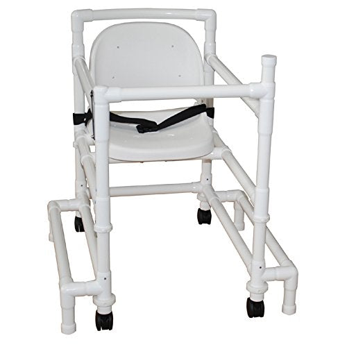 18" internal width, anti-tip outriggers, 3" twin casters, height adjustable with accessory bag