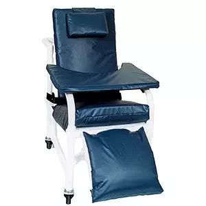 Standard 3-position recline Geri-Chair (18" internal width) with elevated leg rest and dual drop arms, 300 lbs wt cap