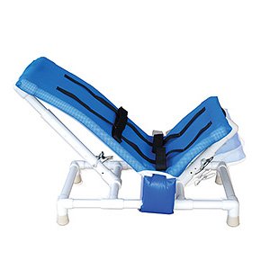 Blue Articulating bath chair(SMALL) fully adjustable, no base no casters, 100 lbs wt cap