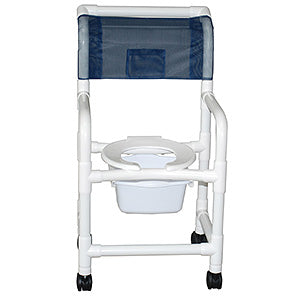 Echo Line Series - Echo Shower chair 18" internal width, 3" twin  casters 250 lb. capacity , 10 quart pail