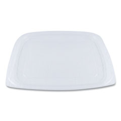 PLA Rectangular Deli Container Lids, 6.5 x 7.5 x 0.3, Clear, Plastic, 600/Carton