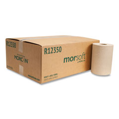 Morsoft Universal Roll Towels, 1-Ply, 8" x 350 ft, Brown, 12 Rolls/Carton