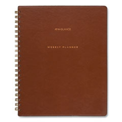 Signature Collection Academic Weekly/Monthly Planners, 11.5 x 8, Distressed Brown Cover, 13-Month (July-July): 2023-2024