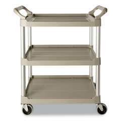 Three-Shelf Service Cart, Plastic, 3 Shelves, 200 lb Capacity, 18.63" x 33.63" x 37.75", Off-White