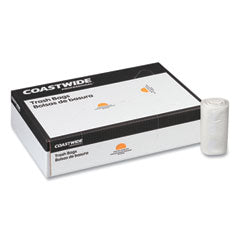 High-Density Can Liners, 30 gal, 7.87 mic, 30" x 37", Clear, 25 Bags/Roll, 20 Rolls/Carton