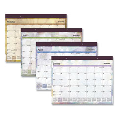 Dreams Desk Pad Calendar, Seasonal Artwork, 21.75 x 17, White/Multicolor Sheets, Purple Binding, 12-Month (Jan to Dec): 2024