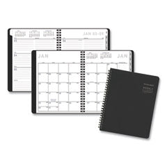 Contemporary Lite Weekly/Monthly Planner, 8.75 x 7, Black Simulated Leather Cover, 12-Month (Jan to Dec): 2024