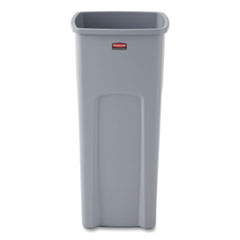 Untouchable Square Waste Receptacle, 23 gal, Plastic, Gray