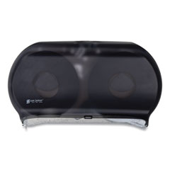 Twin 9" Jumbo Tissue Dispenser, Classic, 19 x 5.25 x 12, Transparent Black Pearl