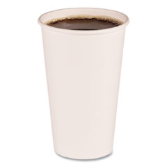 Paper Hot Cups, 16 oz, White, 50 Cups/Sleeve, 20 Sleeves/Carton