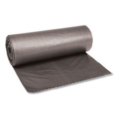 Low-Density Waste Can Liners, 60 gal, 0.95 mil, 38" x 58", Gray, 25 Bags/Roll, 4 Rolls/Carton