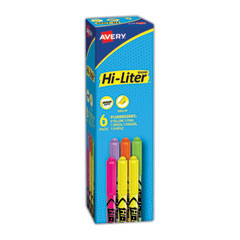 HI-LITER Pen-Style Highlighters, Assorted Ink Colors, Chisel Tip, Assorted Barrel Colors, 6/Set