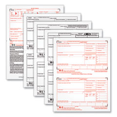 W-2 Tax Forms for Inkjet/Laser Printers, Fiscal Year: 2023, Four-Part Carbonless, 8.5 x 5.5, 2 Forms/Sheet, 50 Forms Total