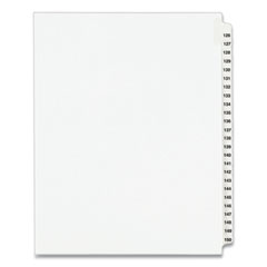 Preprinted Legal Exhibit Side Tab Index Dividers, Avery Style, 25-Tab, 126 to 150, 11 x 8.5, White, 1 Set, (1335)