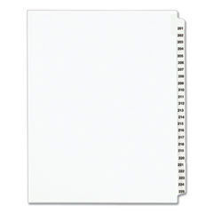 Preprinted Legal Exhibit Side Tab Index Dividers, Avery Style, 25-Tab, 201 to 225, 11 x 8.5, White, 1 Set, (1338)