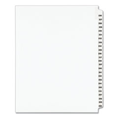 Preprinted Legal Exhibit Side Tab Index Dividers, Avery Style, 25-Tab, 226 to 250, 11 x 8.5, White, 1 Set, (1339)