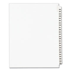 Preprinted Legal Exhibit Side Tab Index Dividers, Avery Style, 25-Tab, 326 to 350, 11 x 8.5, White, 1 Set, (1343)