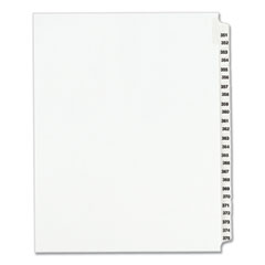 Preprinted Legal Exhibit Side Tab Index Dividers, Avery Style, 25-Tab, 351 to 375, 11 x 8.5, White, 1 Set, (1344)