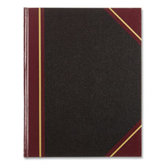 Texthide Eye-Ease Record Book, Black/Burgundy/Gold Cover, 10.38 x 8.38 Sheets, 300 Sheets/Book