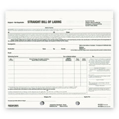 Snap-A-Way Bill of Lading, Short Form, Three-Part Carbonless, 7 x 8.5, 250 Forms Total