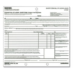 Speediset Bill of Lading, Short Form, Three-Part Carbonless, 7 x 8.5, 50 Forms Total