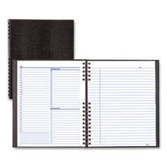 NotePro Undated Daily Planner, 10.75 x 8.5, Black Cover, Undated