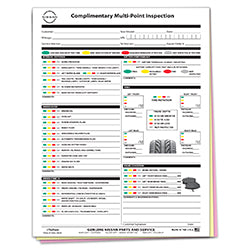 Multi-Point Inspection Form - Nissan 250 / PK